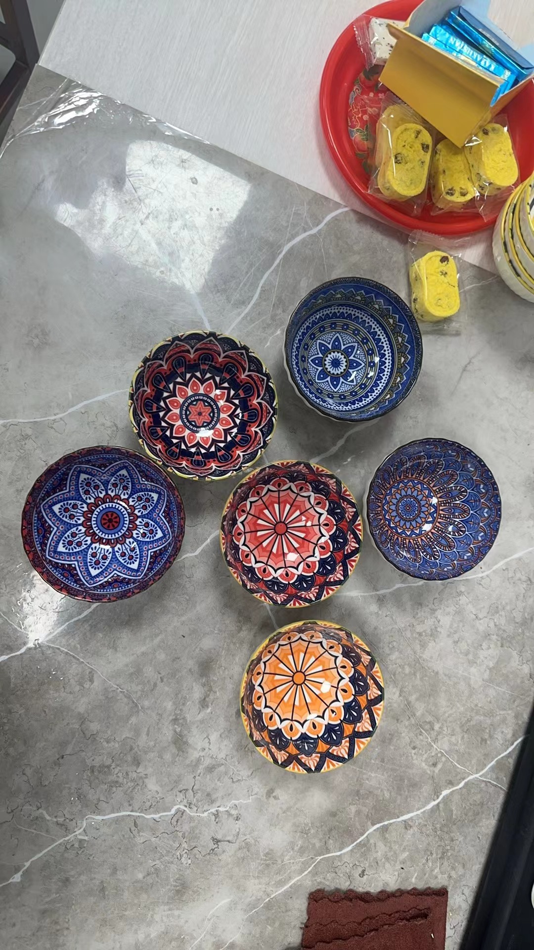Blue and white ceramic plate