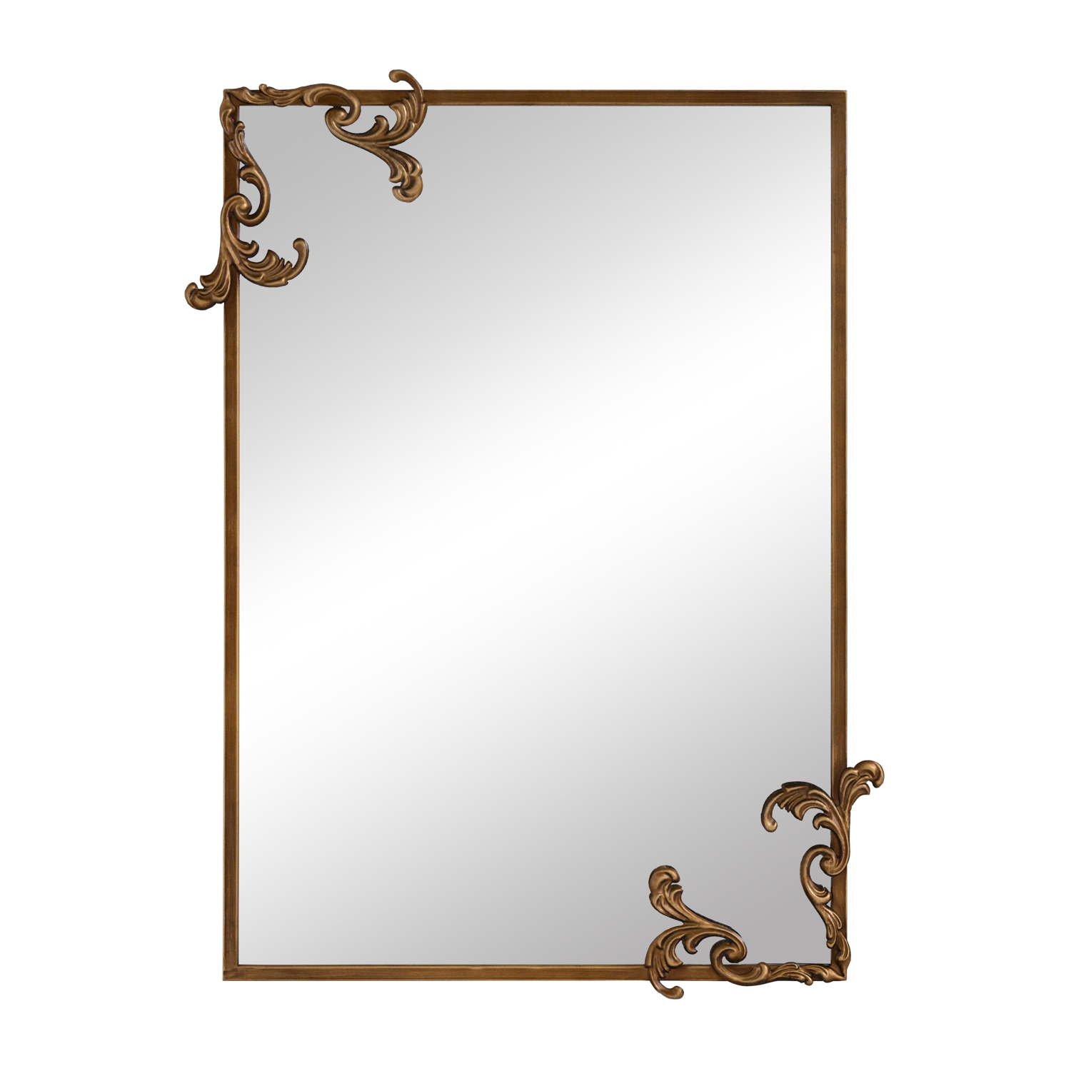 Clean style with Embellished Metal frame mirror in gold finish