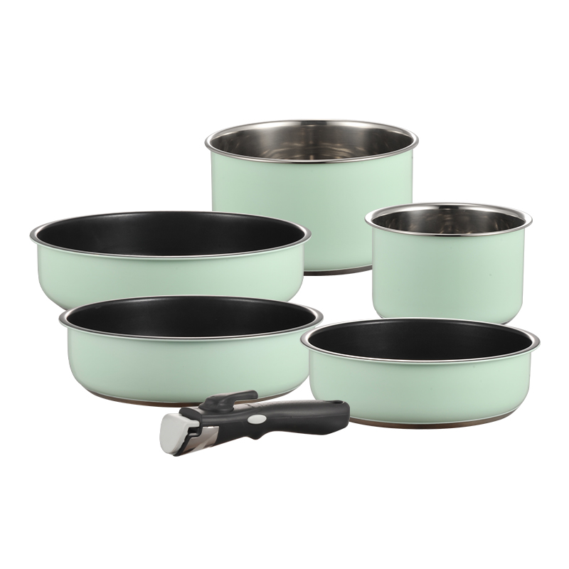 New 6pcs color non-stick cookware sets Multifunction best 304 soup pot sets