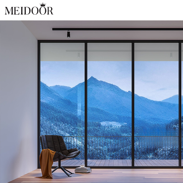 Factory Customization Glass Doors Low-E Glass Energy Saving External Panoramic Slim Sliding Door