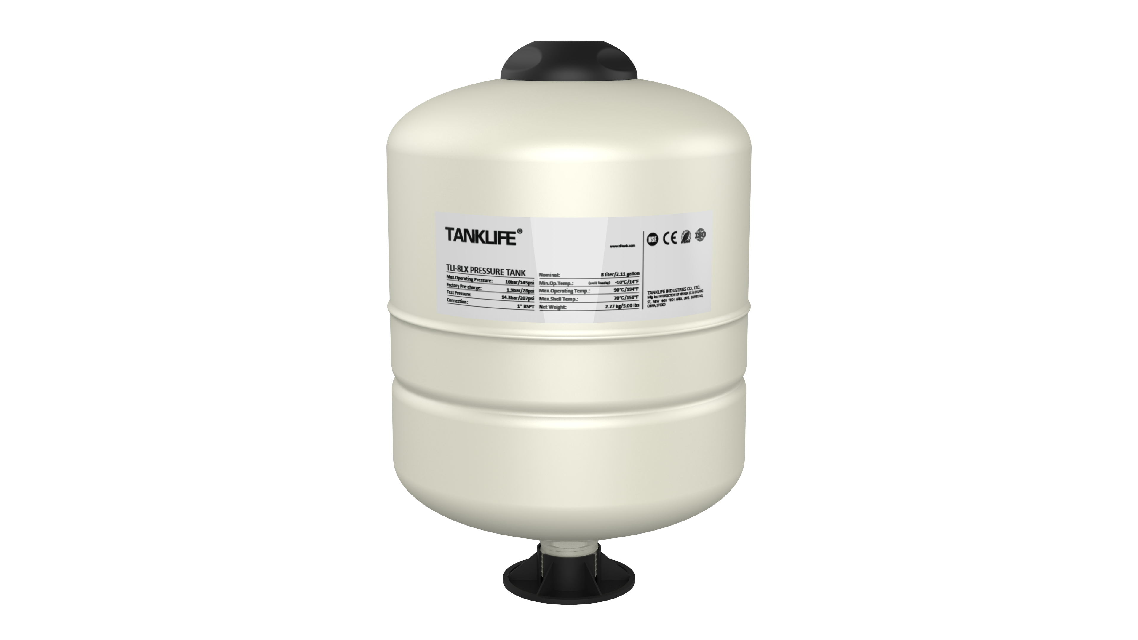 8 liters pressure tank