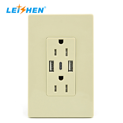 3-Port USB Wall Outlet