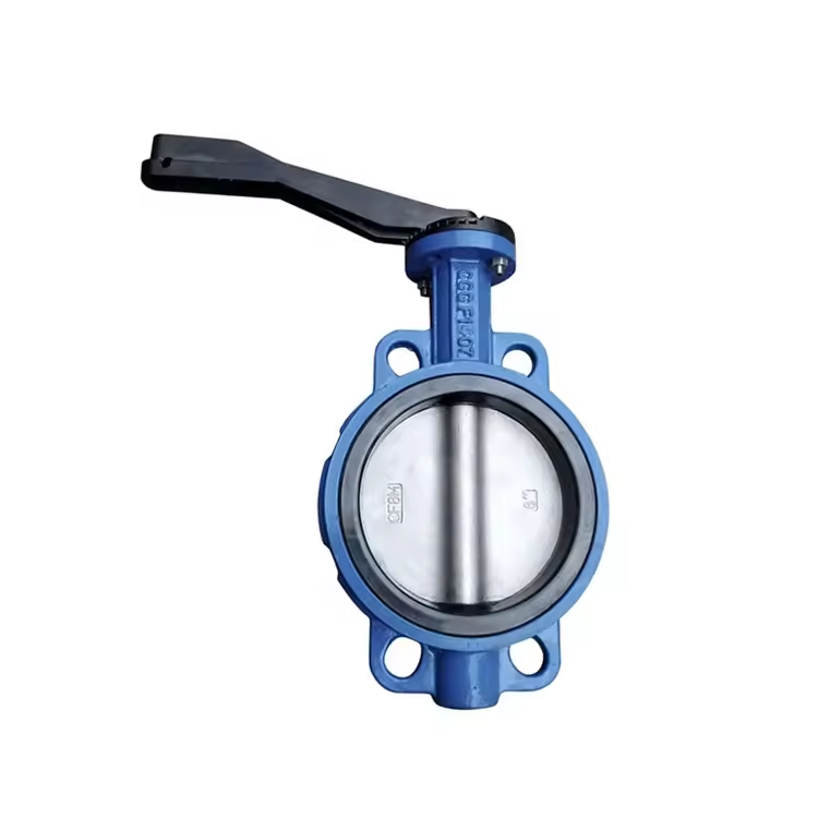 DIN ANSI JIS API Center Lined Di Zinc Plated Ductile Cast Iron Wafer Manual Butterfly Valve
