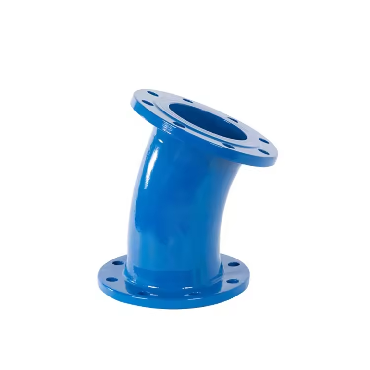 Pn10 Pn16 Pn25 Ductile Iron Pipe Fittings 22.5 Degrees Double Flanged Elbow