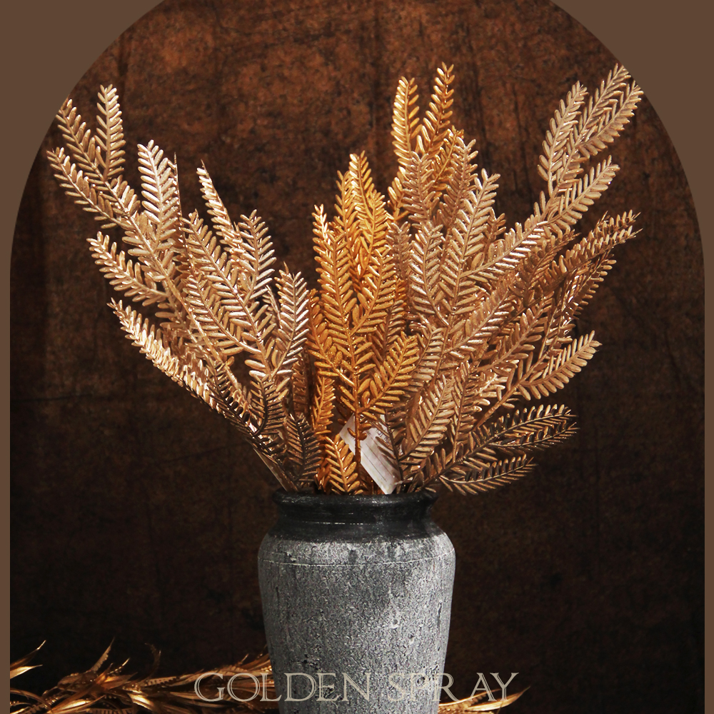 Transworld Christmas Artificial Branches Decor Glitter Golden Spray For Festival Christmas Decor