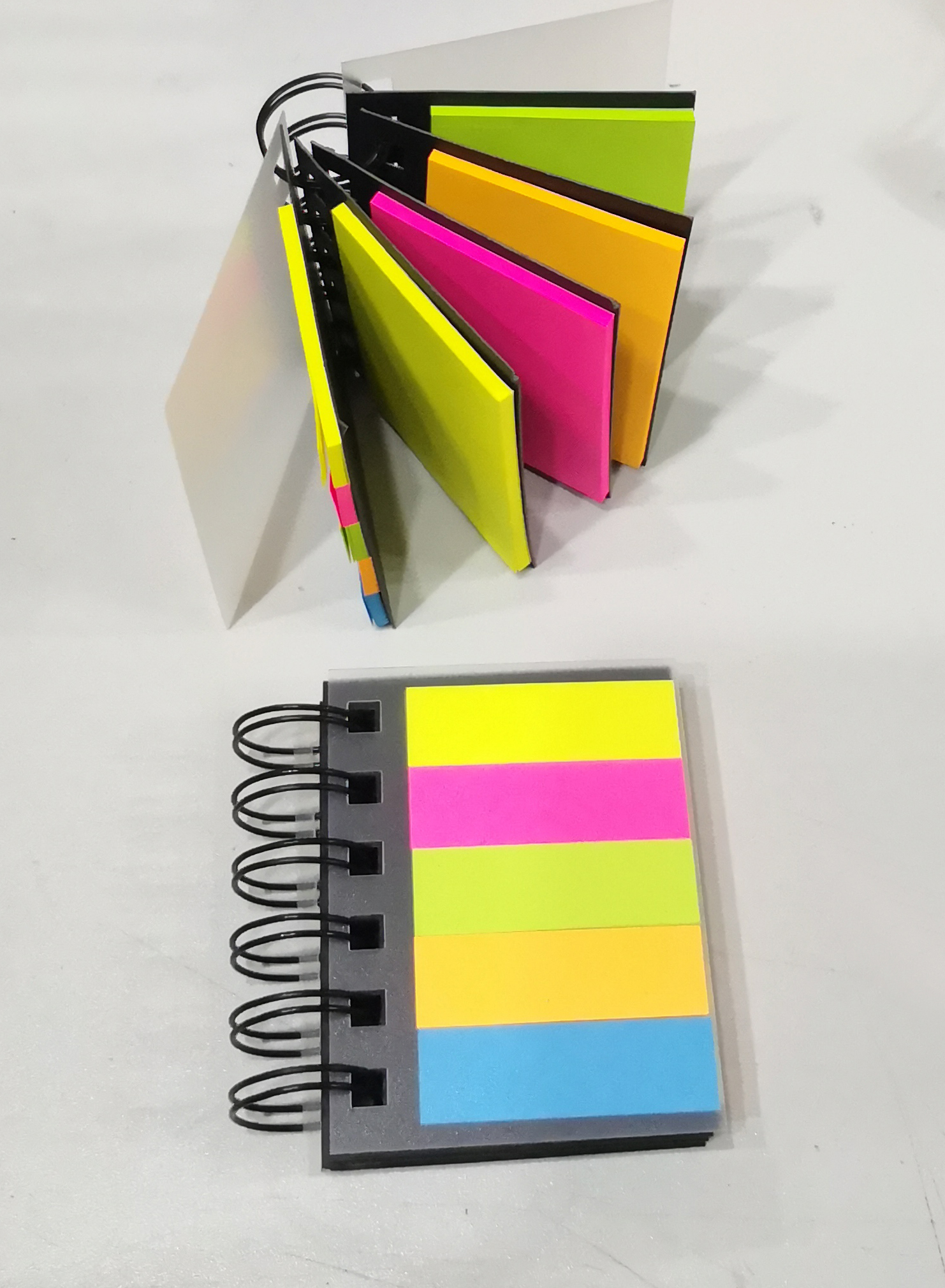 Spiral booking, sticky note set