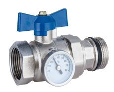 Temperature sensing ball valve
