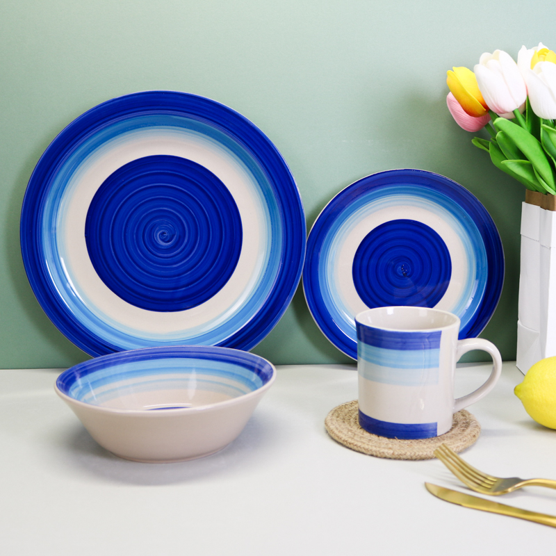 Cheap China Factories Wholesale 16pcs Handpainted Clay Dinner Set
