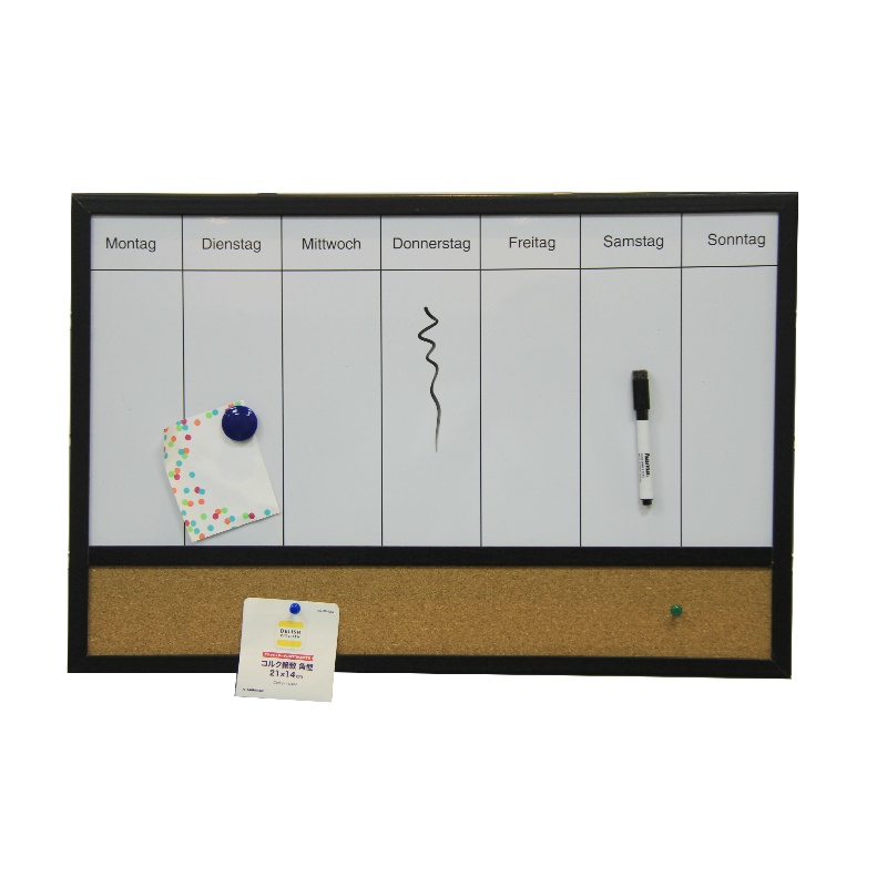 multi-Functional board （printing magnetic dry erase tinplate and cork Board Wrap paper wooden Frame）