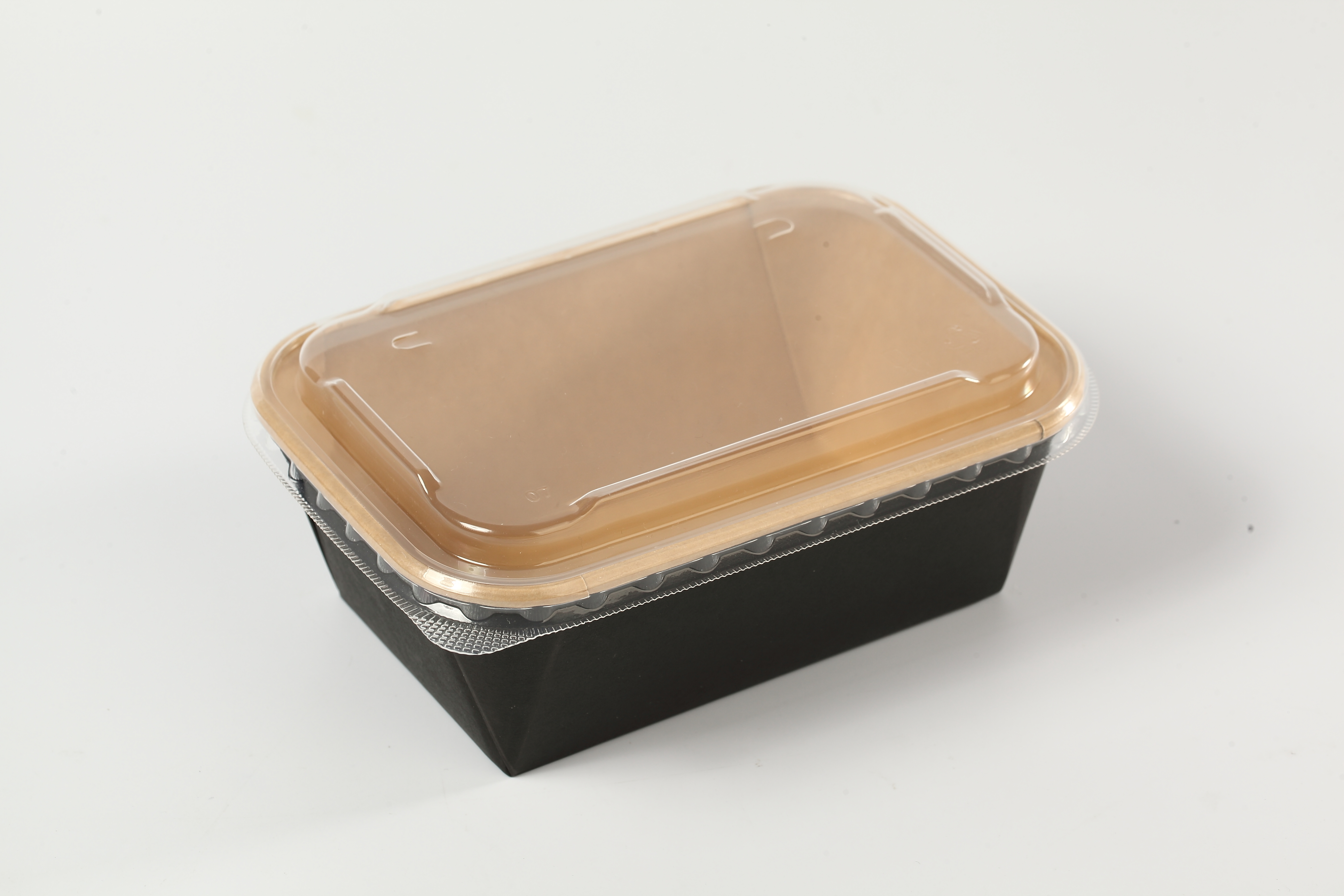 SM7-TR750 Disposable Food Grade Kraft Paper Bento Box with PP Lid / Kraft Paper Food Packaging Box