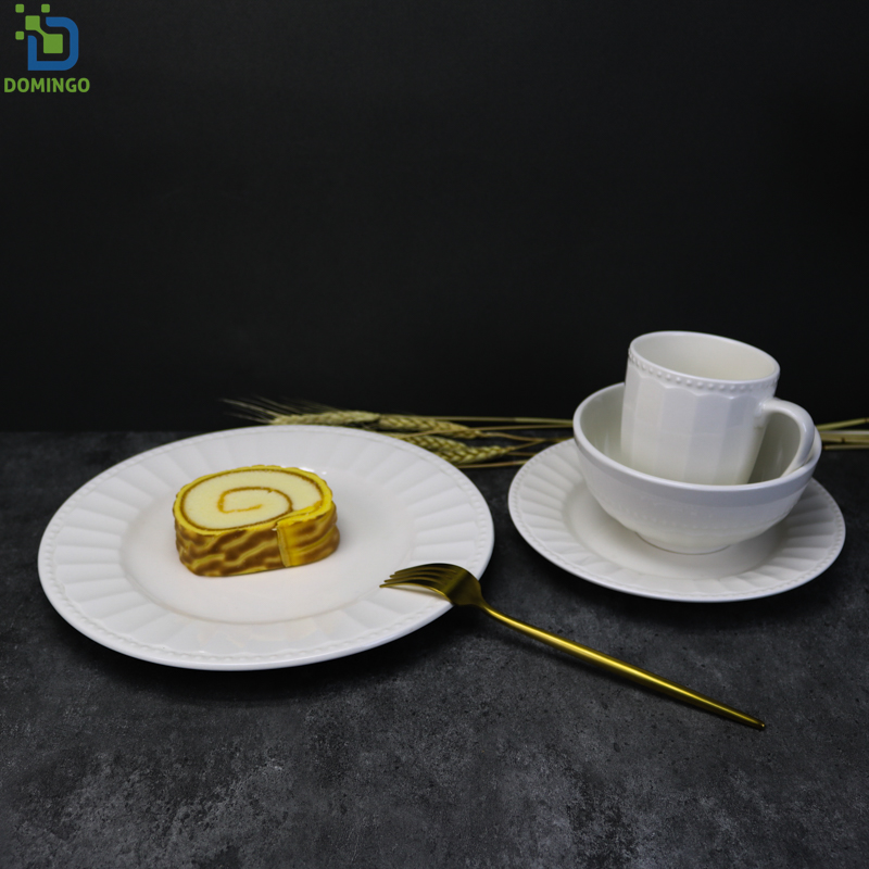 Best Quality Low Price Restaurant Sets Embossed Grace Design Set Porcelain Household Dinnerware