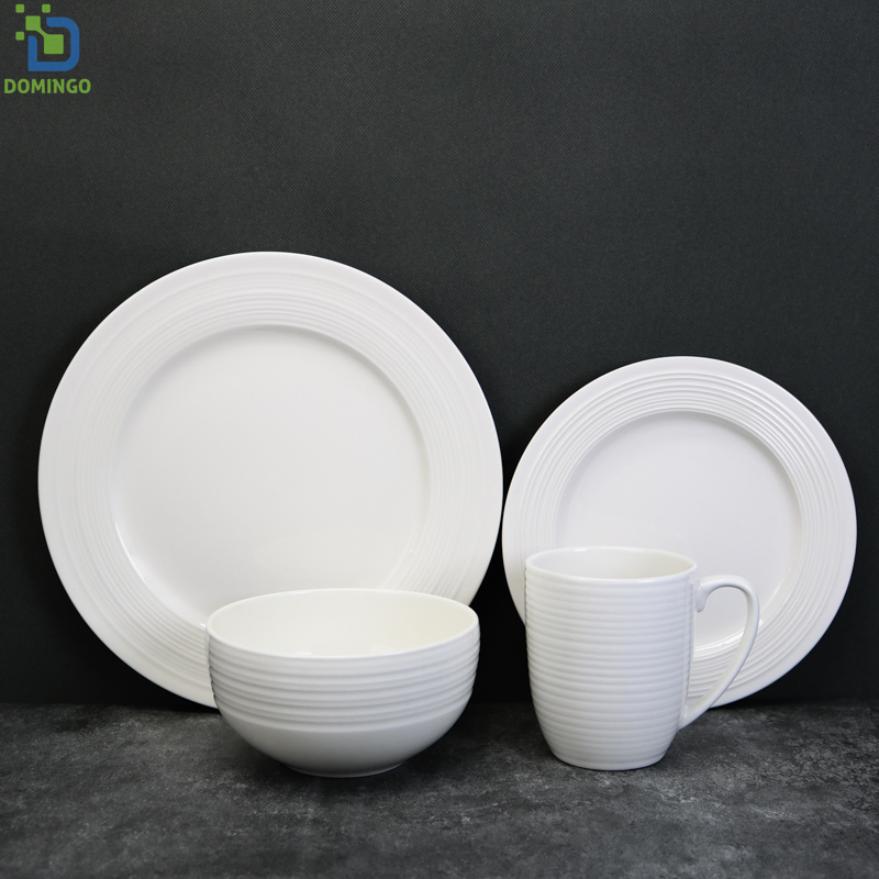 New Arrival Custom Logo Marble Wedding Sets Easy Cleaning Ceramic Dinnerware Set