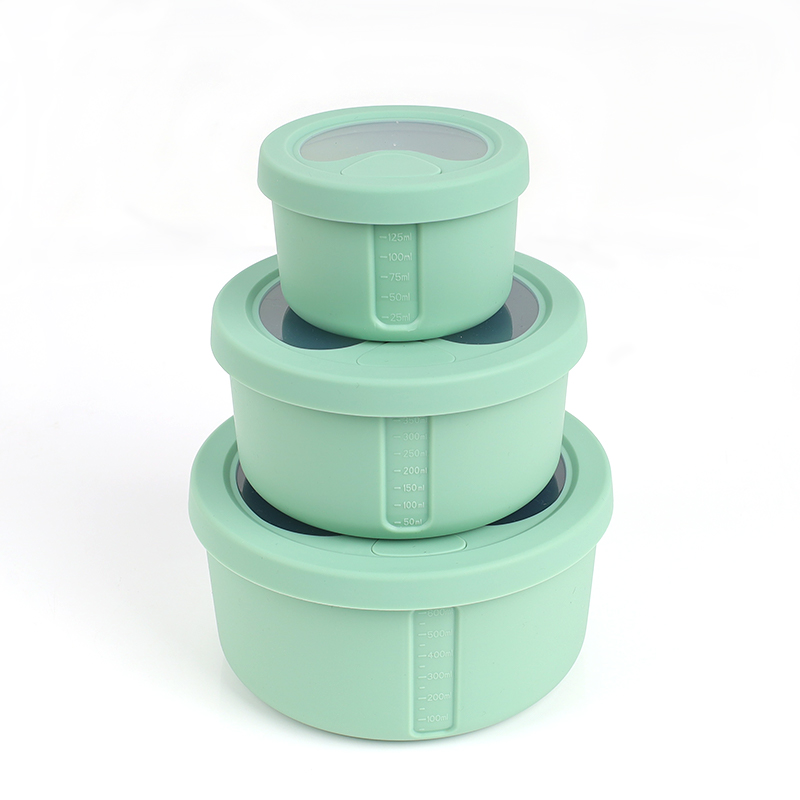 KASU LP102 400ml Round Reusable Silicone Food Storage Container With Transparent Silicoine Lid