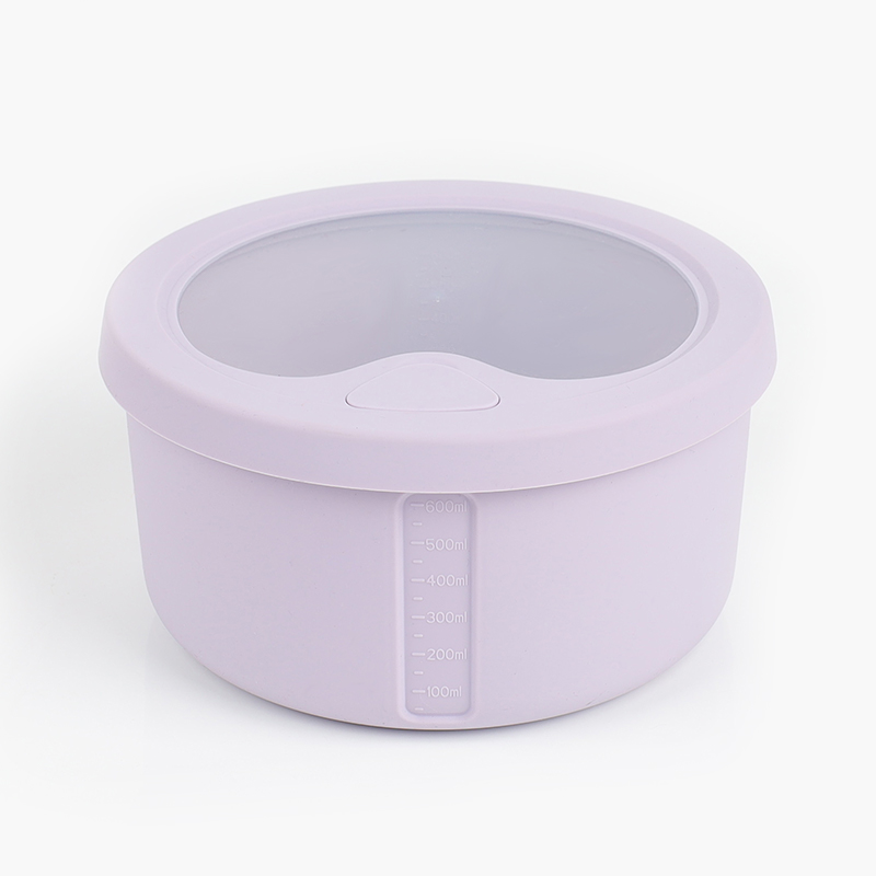 KASU LP103 600ml Round Reusable Silicone Food Storage Container With Transparent Silicoine Lid