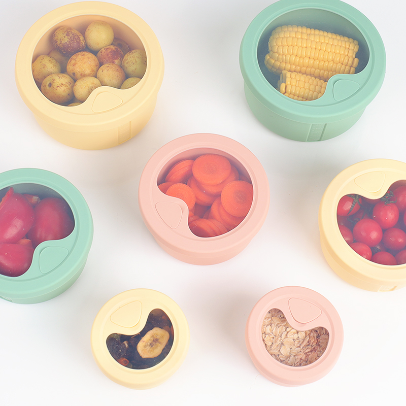 KASU LP101 150ml Round Reusable Silicone Food Storage Container With Transparent Silicoine Lid