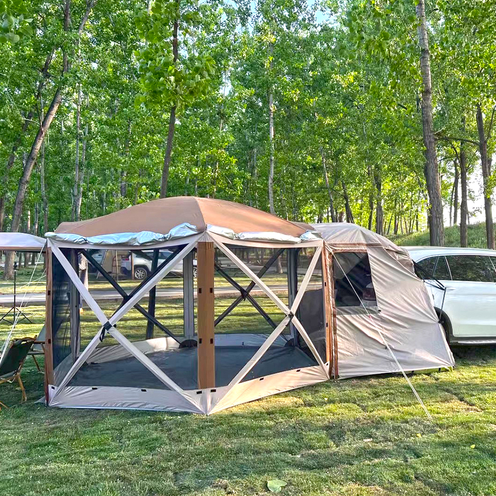 Hexagonal Dual-Use Pop up SUV Tent HUB Gazebo Screen Tent Outdoor Canopy Shelter SUV Tailgate Tent