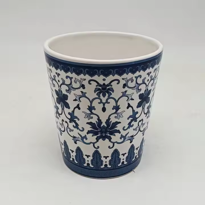 Customized Blue White Ceramic Orchid Pot