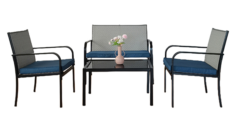 outdoor 4sets rattan chair with table