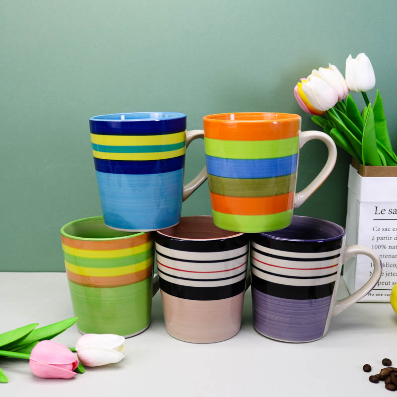 Wholesale 21oz Hand Painted Colorful Ceramic Stoneware Smart Kitchenware Drinkware