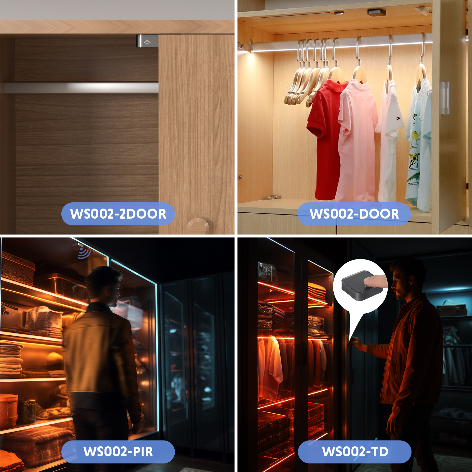 WS002-Series Smart LED Wireless Sensor Switch for LED Lighting