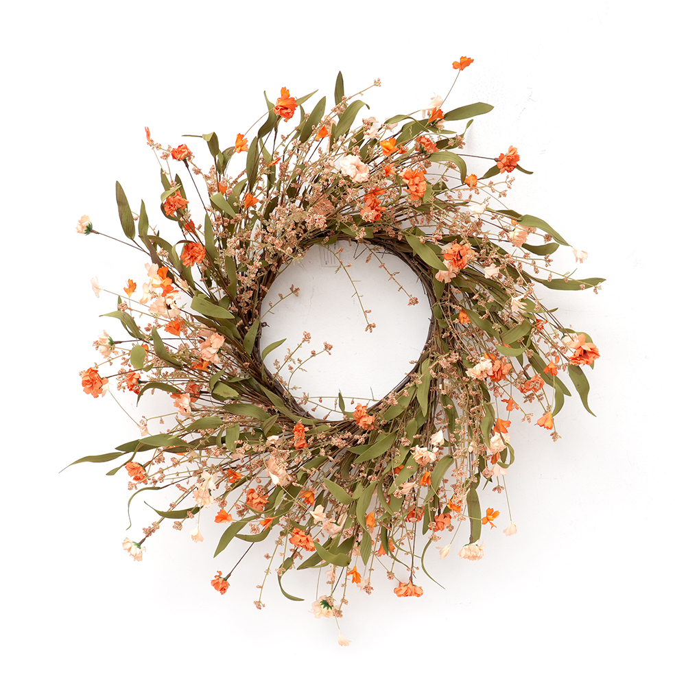 Transworld Artificial Leaves Floral Wreath Maple Leaf Decorative Wreaths For Home Wall Decoration