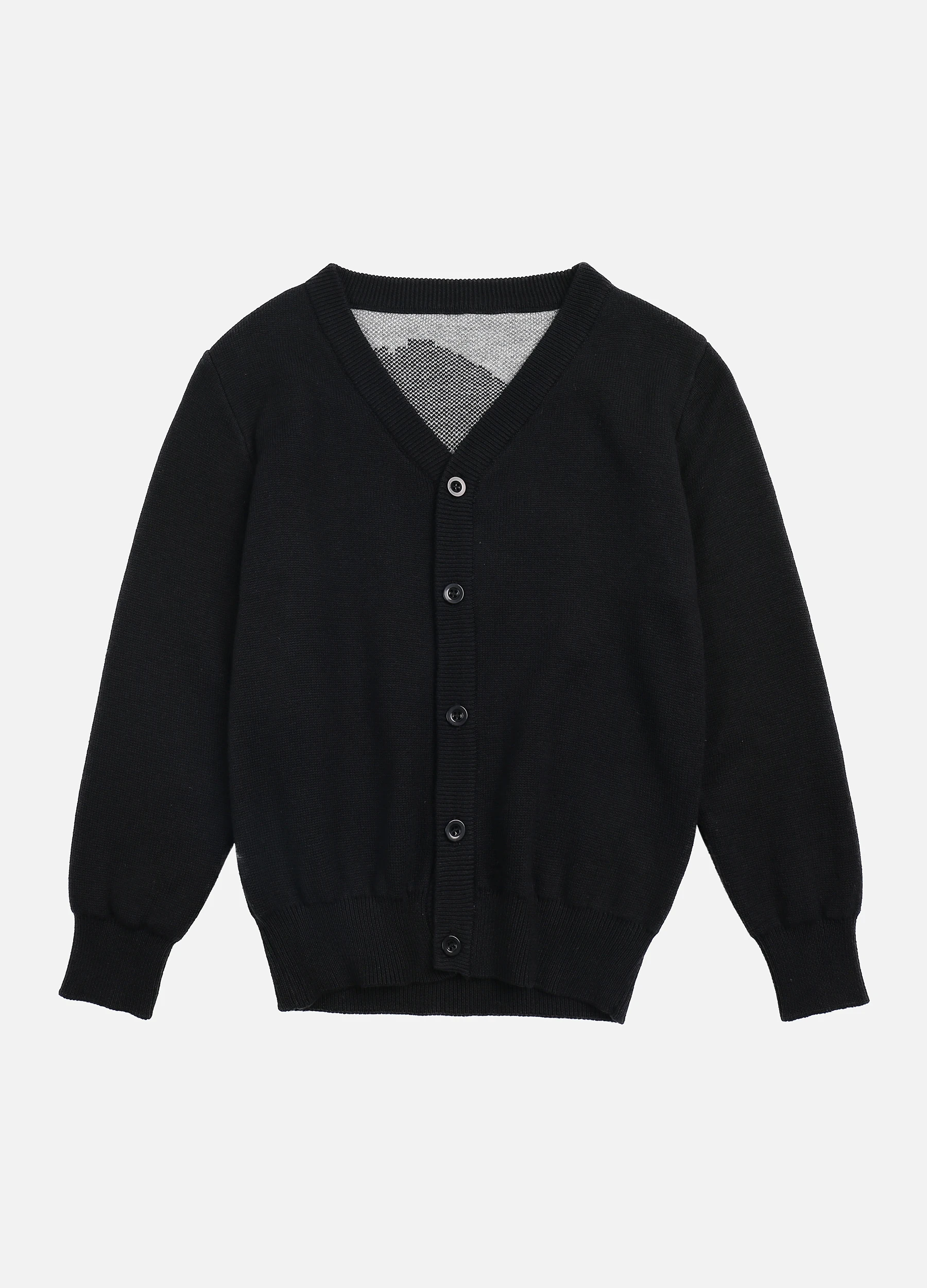Boys' V-Neck Dinosaur Print Long Sleeve Button Front Rib-Knit Cardigan