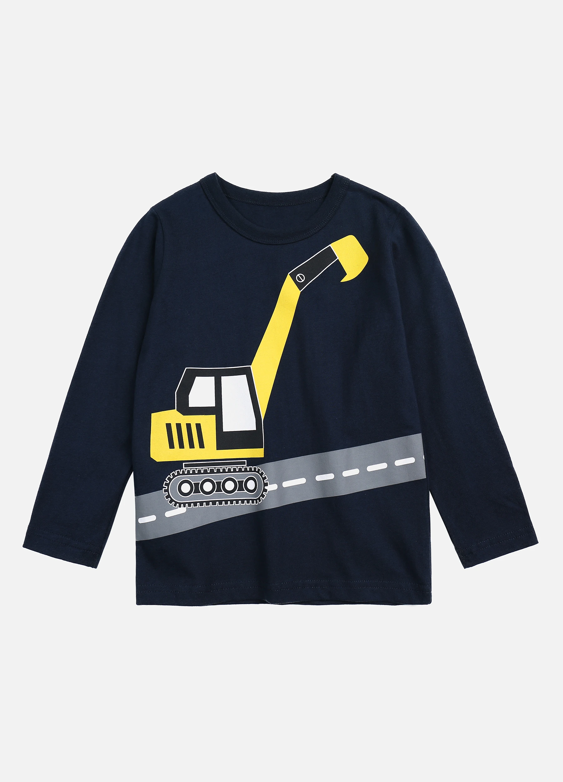 Boys' Fall Graffiti Truck Round Neck Long Sleeve Tee