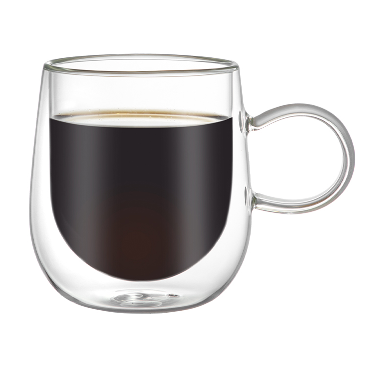 Double wall glass cup
