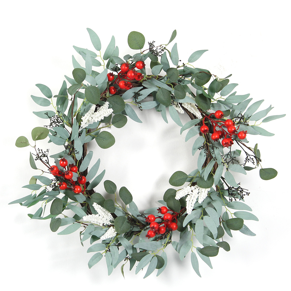 Transworld Artificial Christmas Wreath Green Leaf Decorative Flowers Wreaths For Christmas Decor
