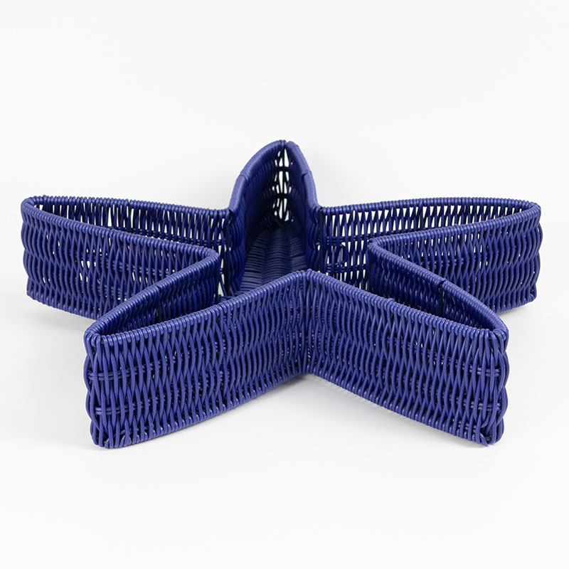 synthetic rattan woven starfish basket