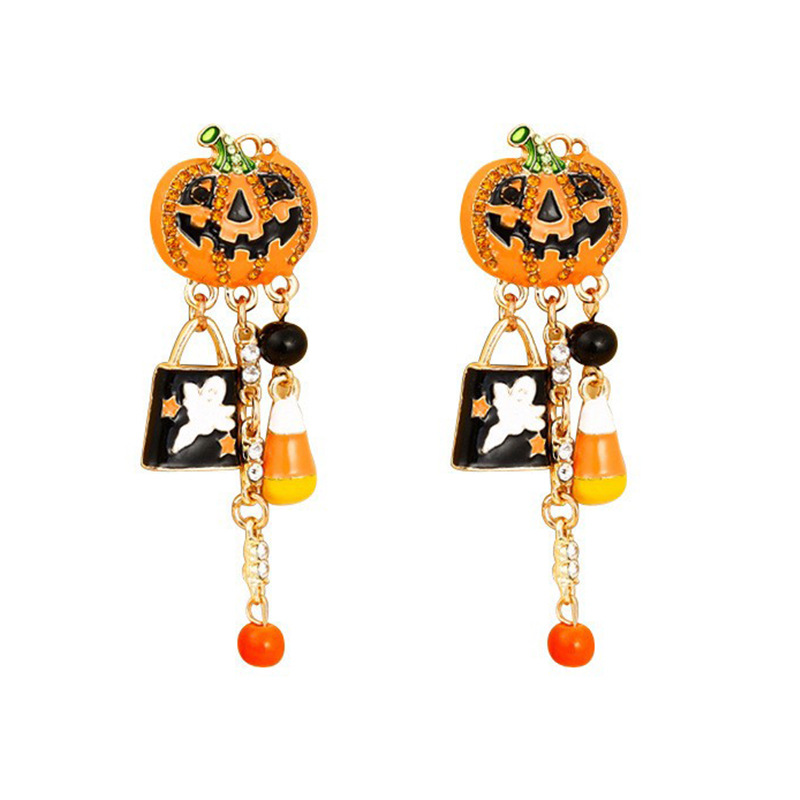 Halloween Devil Pumpkin Earrings