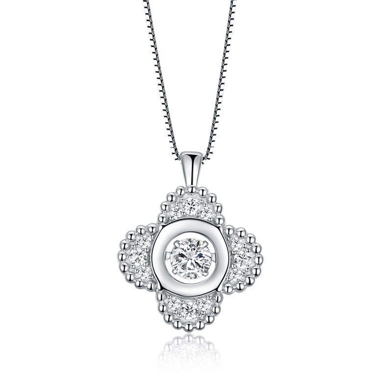 S925 sterling silver four-leaf clover endant necklace pendant