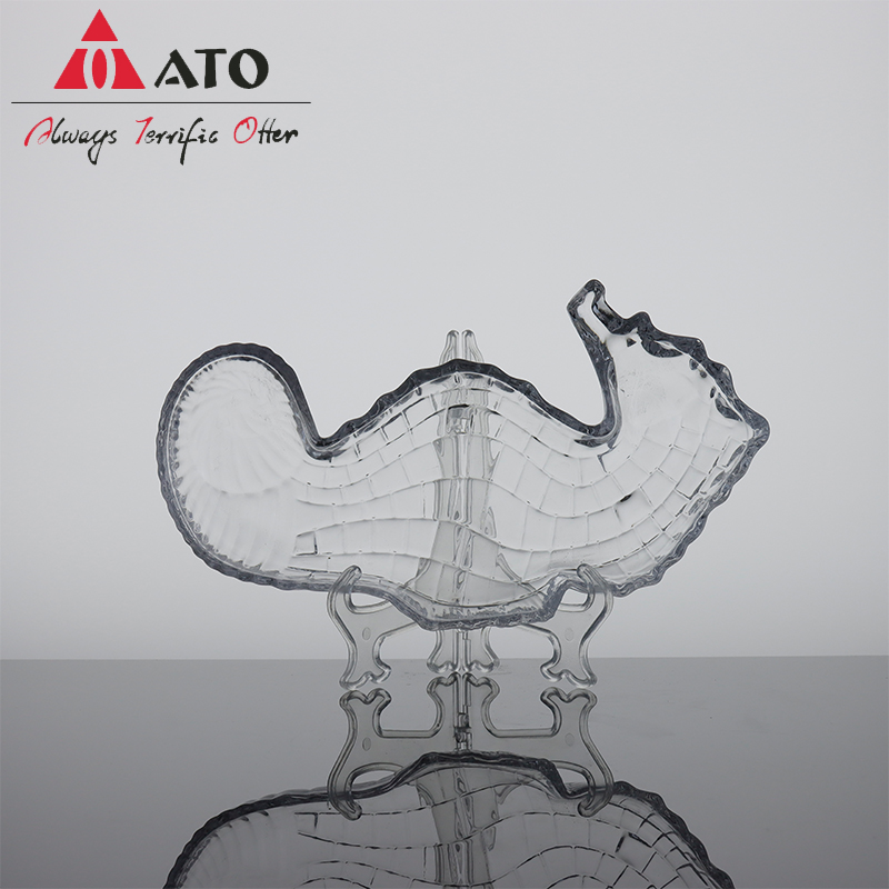 Dinnerware Plate Glass Hippocampus japonicus pattern glass plates for Home Restaurant