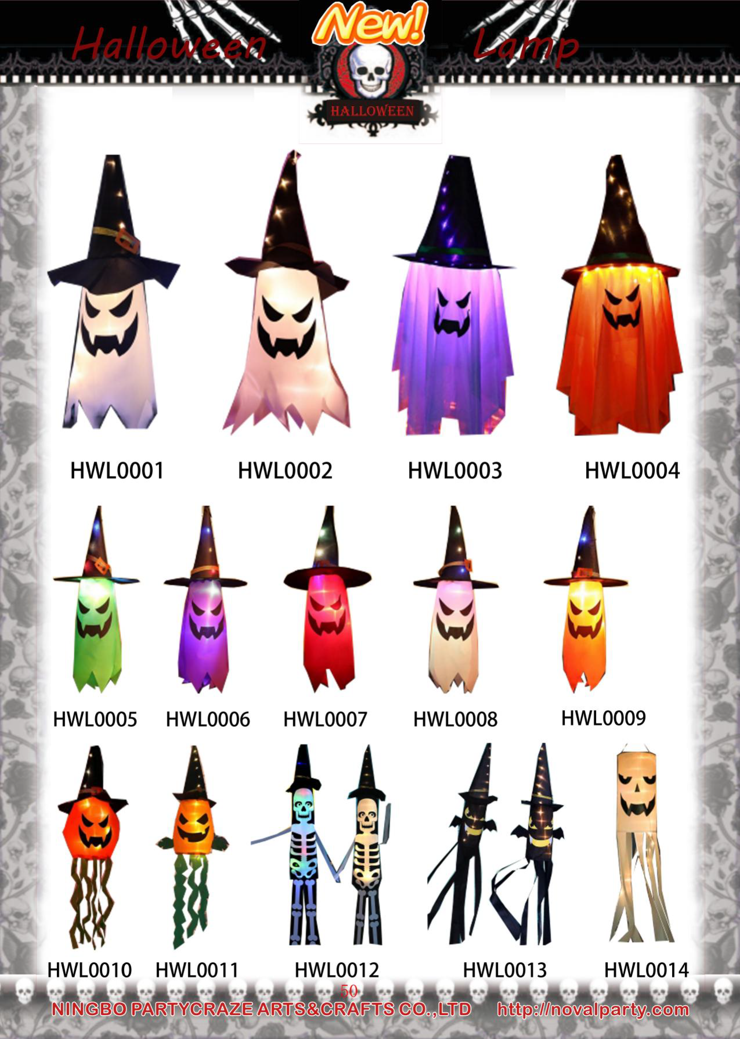 Halloween Ghost Colored Lamp Ornaments