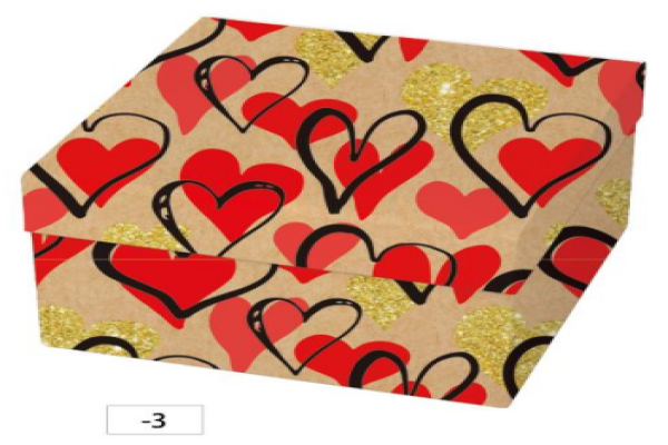 Square Valentine's gift box set of 3