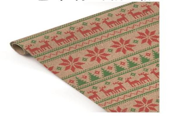 Christmas Kraft Wrapping paper with glitter