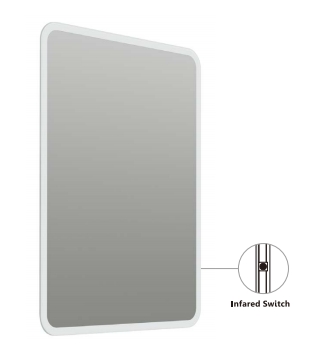 Everbright Illuminated LED Mirror with Hand-swipe Infrared Sensor