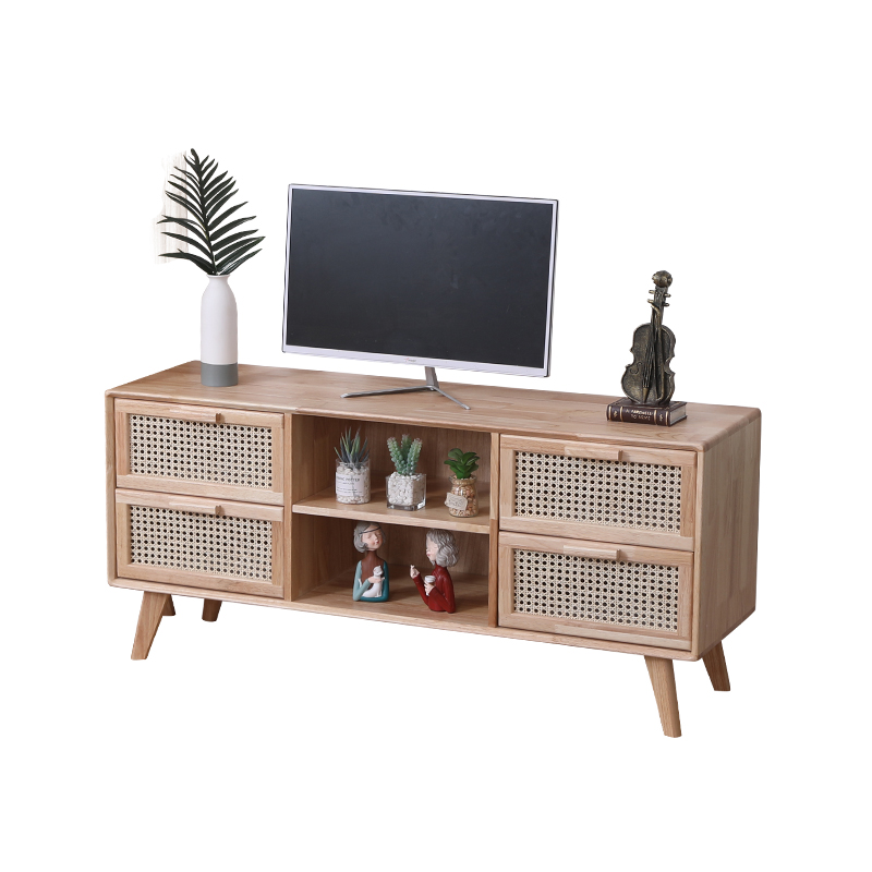 Natural Wood Small House + TV Cabinet + Floor Cabinet