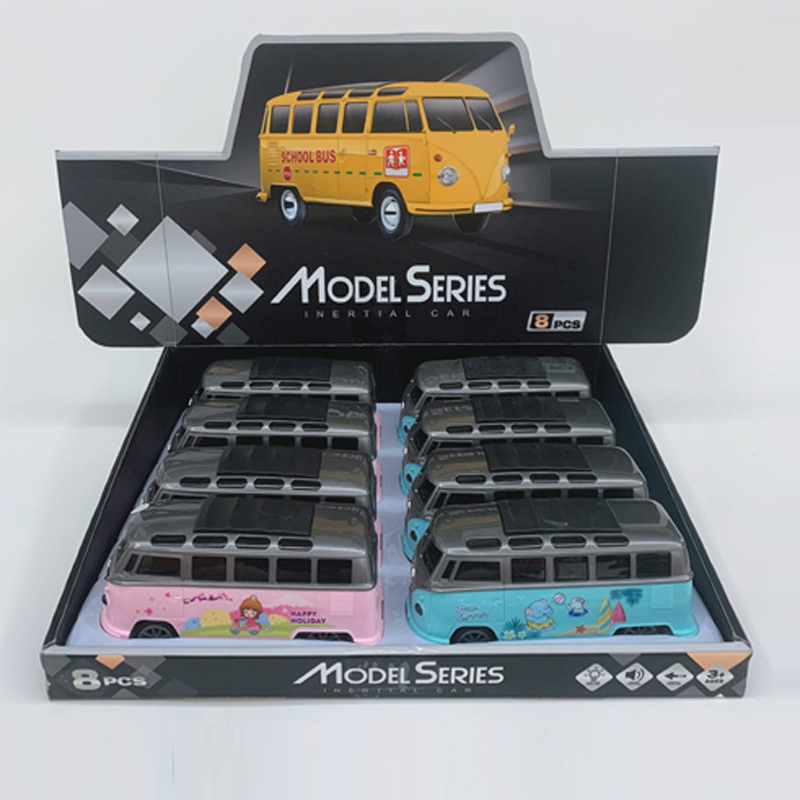 Wholesale children's toys friction power bus car 2-color mix (8 pieces/box)