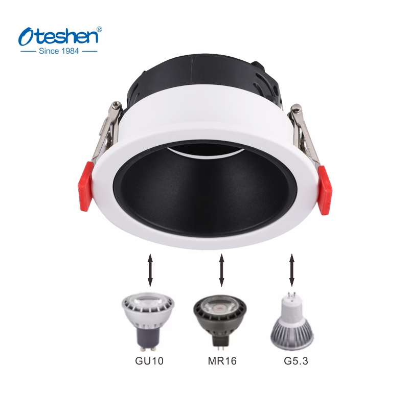 Gu10 Mr16 Aluminum Adjustable Recessed Spotlight fixture Frame Down Light Fixture Holder Fittings
