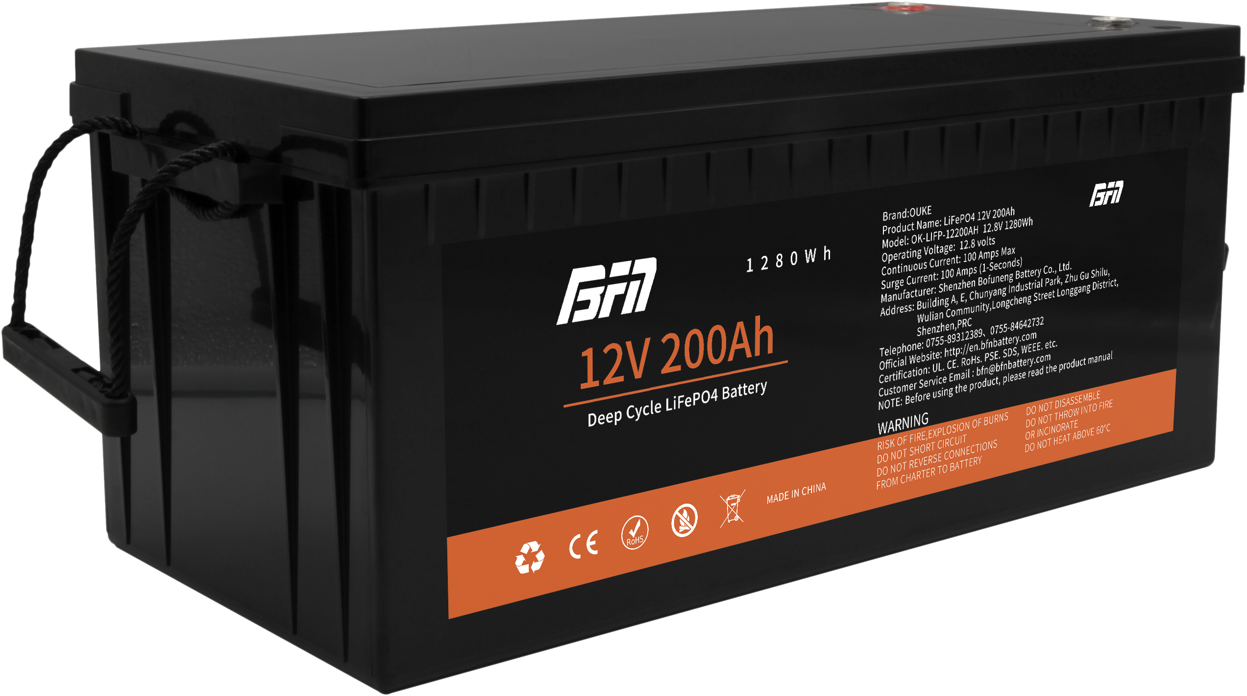12V 200Ah LiFePO4 Battery