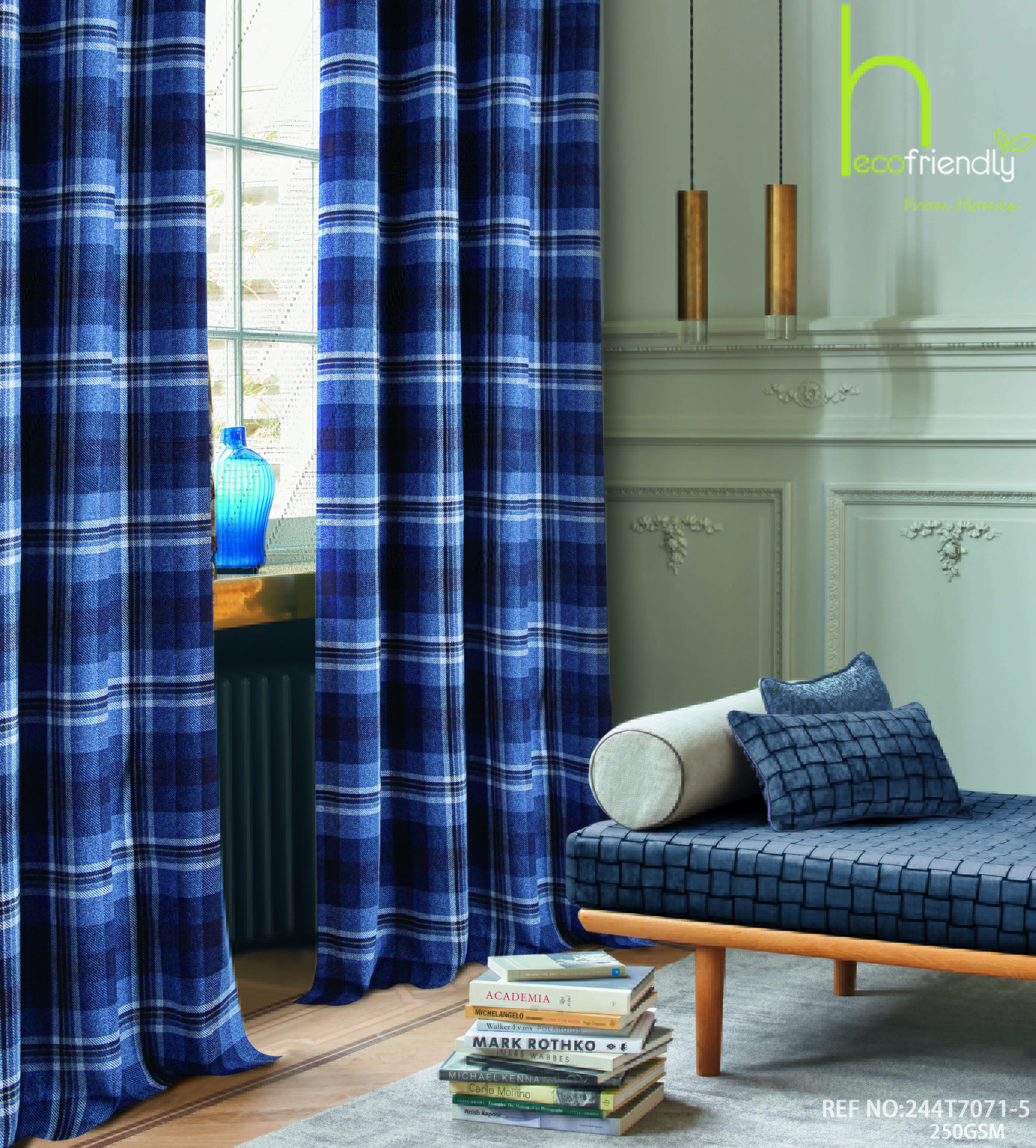 Woolen Look Check Curtain