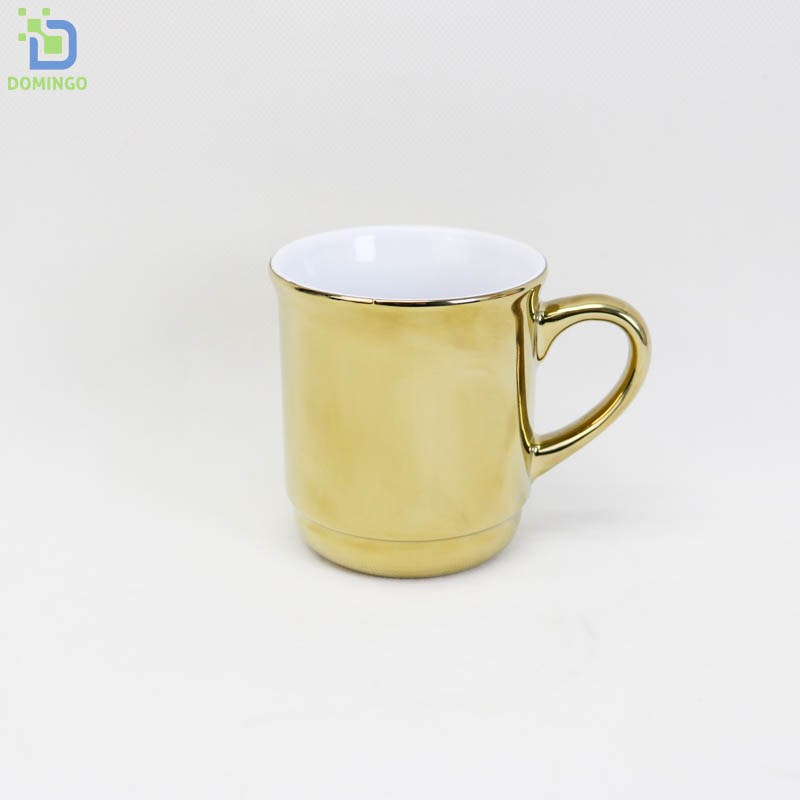 Unique design trumpet-shaped mug ceramic electroplating mug