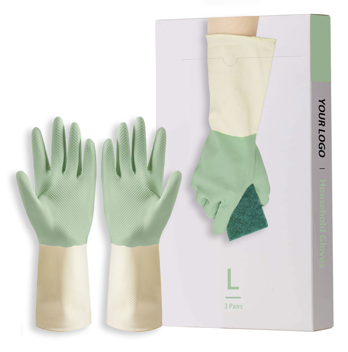 Latex Cleaning Heavy Duty Dishwashing Reusable Gloves for Kitchen Bathroom Gardening Pet Care