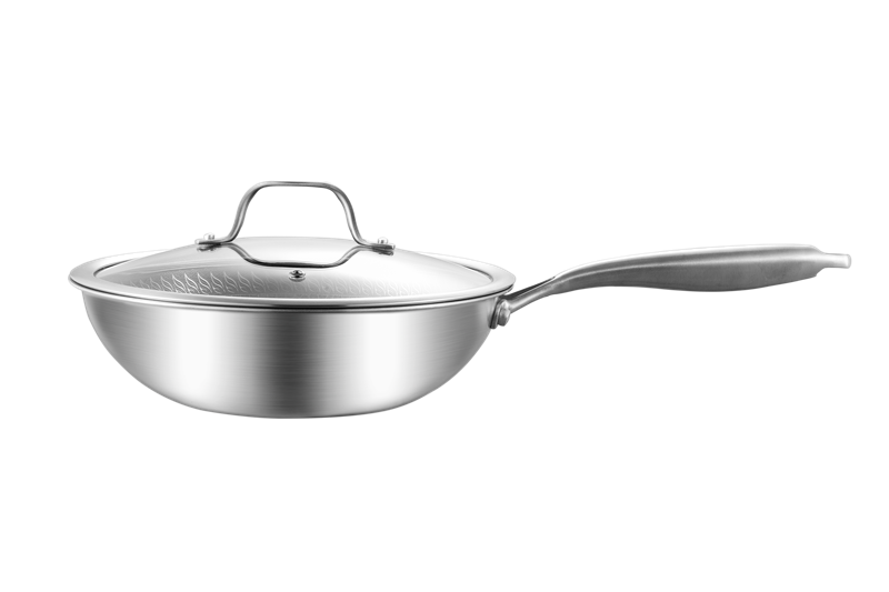 tri-ply steel non-stick wok wok