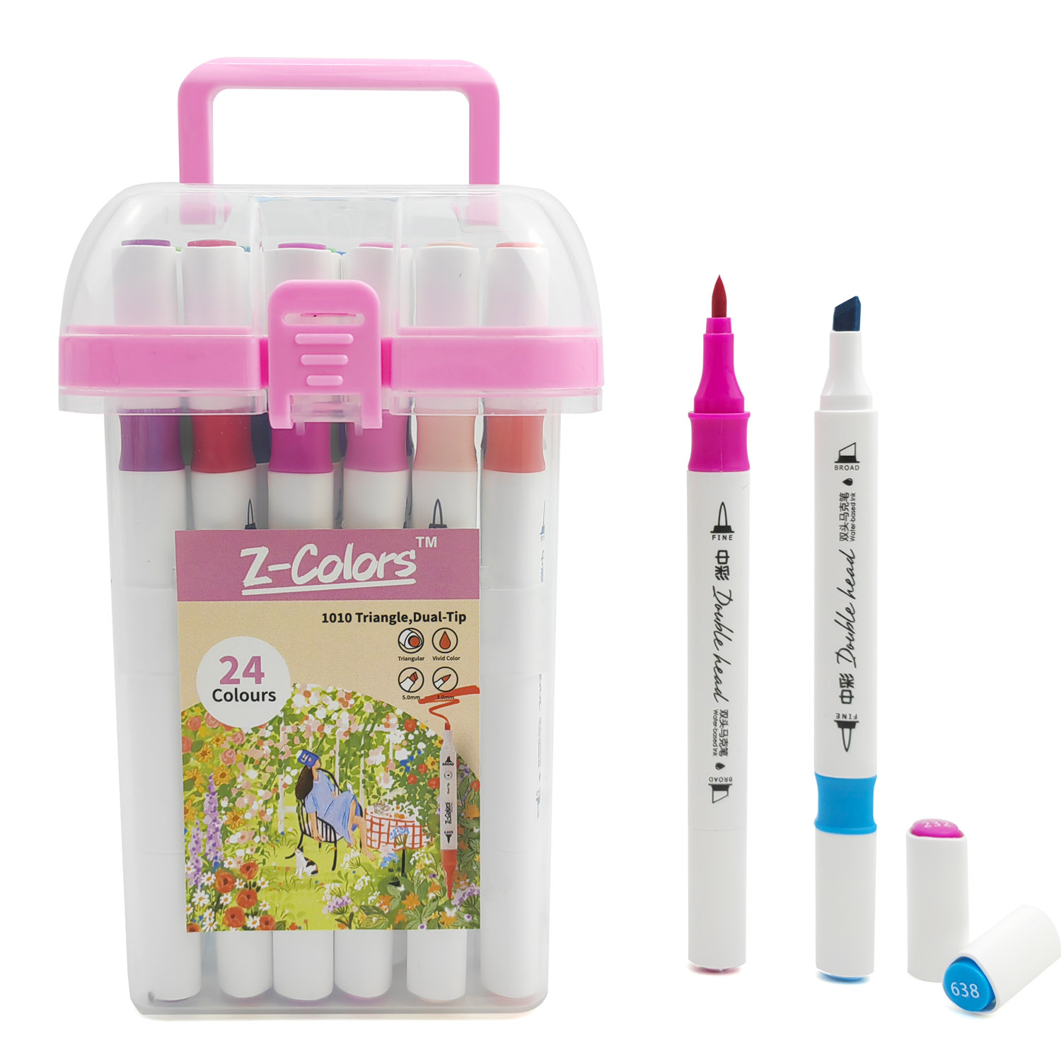 Z-Colors 1010 Small Triangle Art Marker with dual-tip
