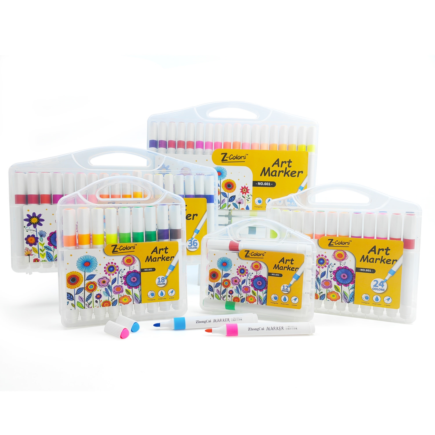 Z-Colors 601 Triangle Art Marker with single Tip Factory wholesale customized