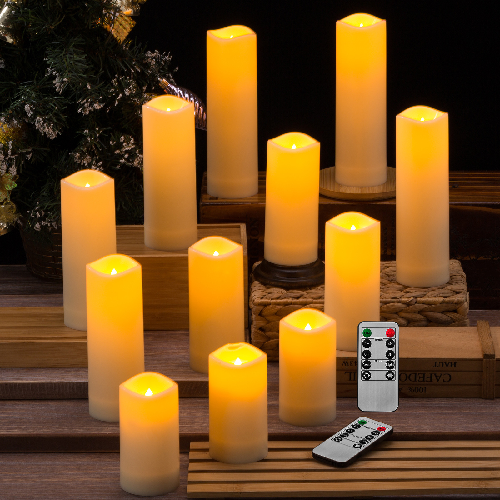 Outdoor Waterproof Flameless LED Candles Battery Operated Candles with Remote
