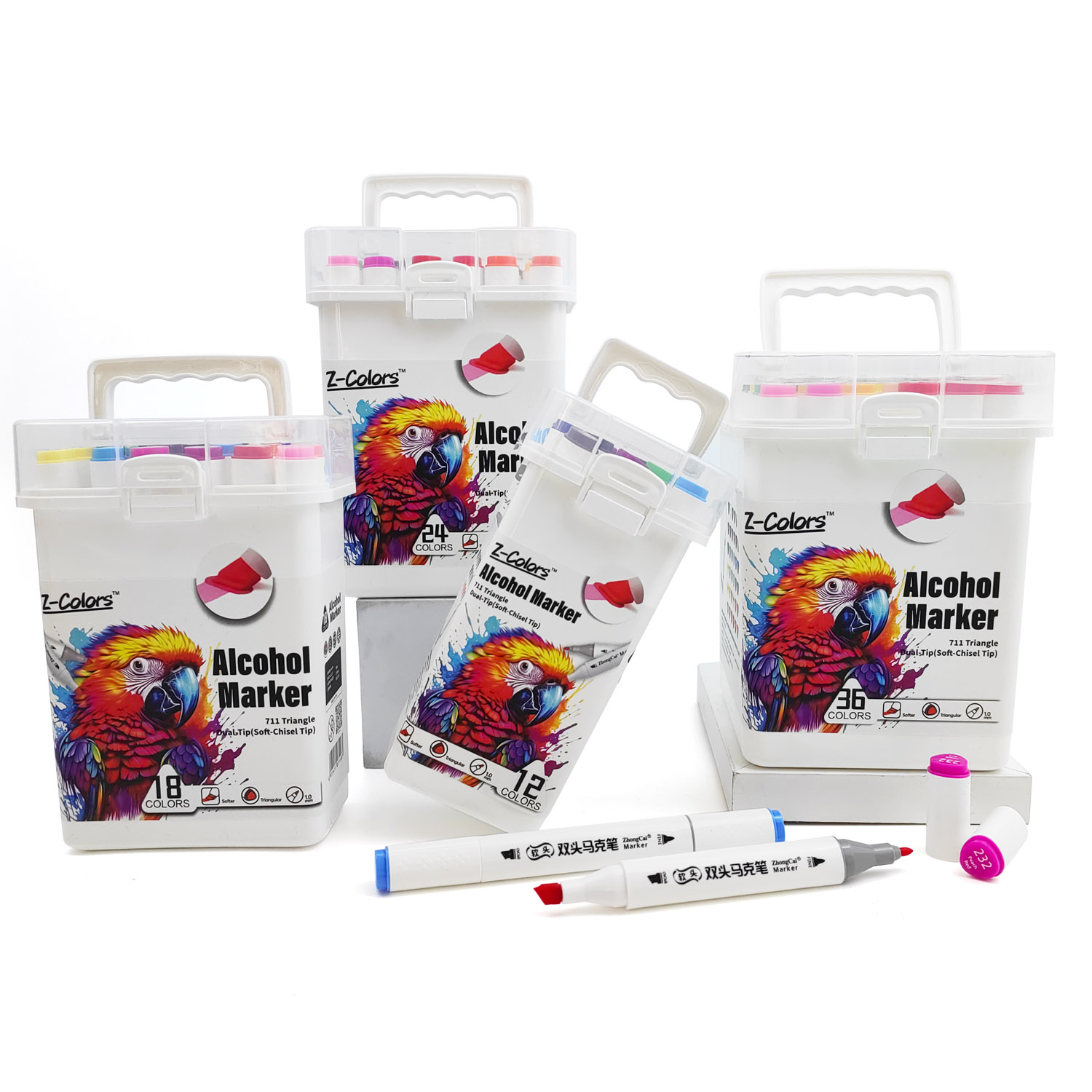 Z-Colors 711 Triangle Soft Brush Art Marker with dual-tip Factory wholesale customized