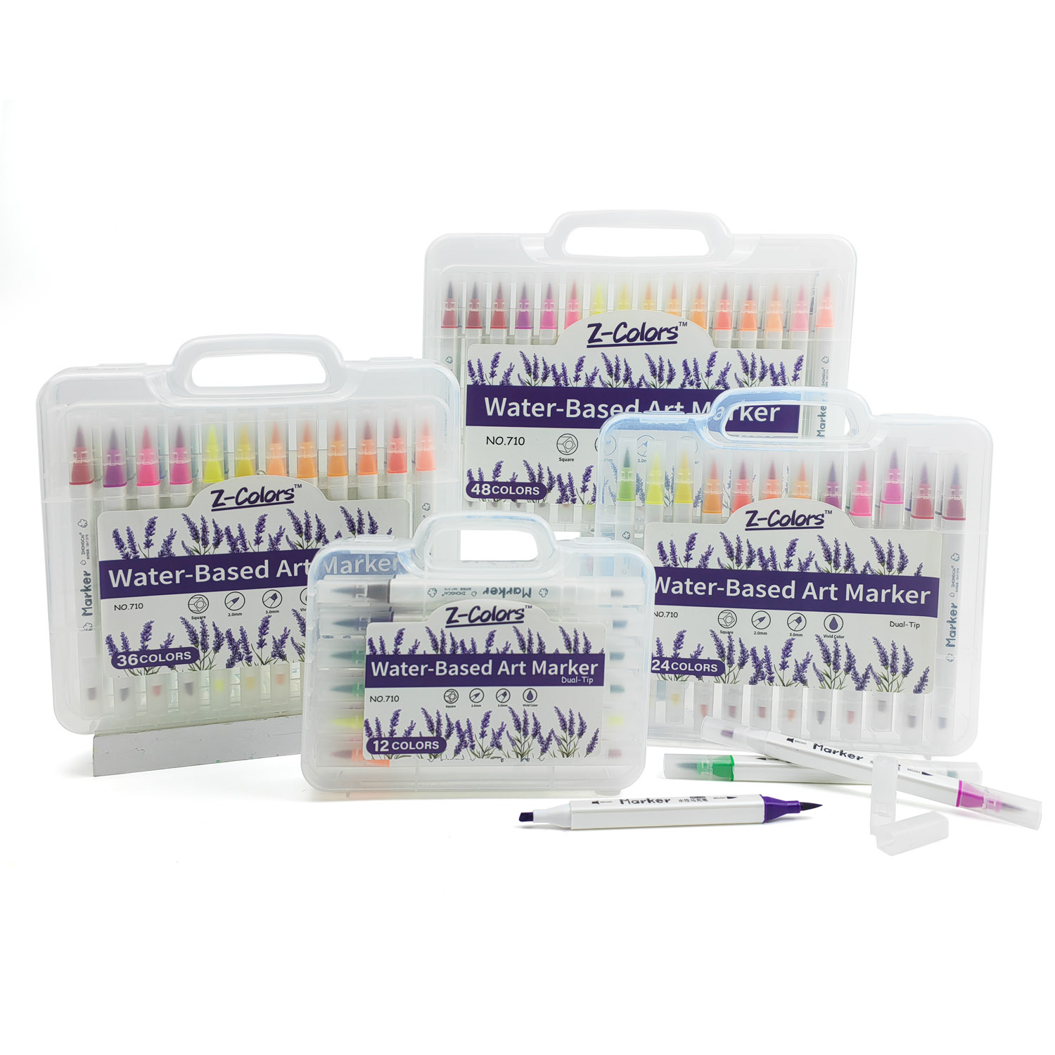 Z-Colors 710 Small Square Art Marker with dual-tip Factory wholesale customized